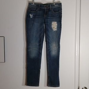 Candie's Distressed Dark Blue Skinny Jeans